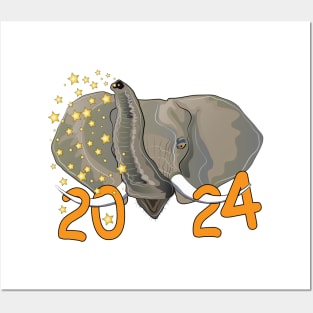 Elephant New Year 2024 Posters and Art